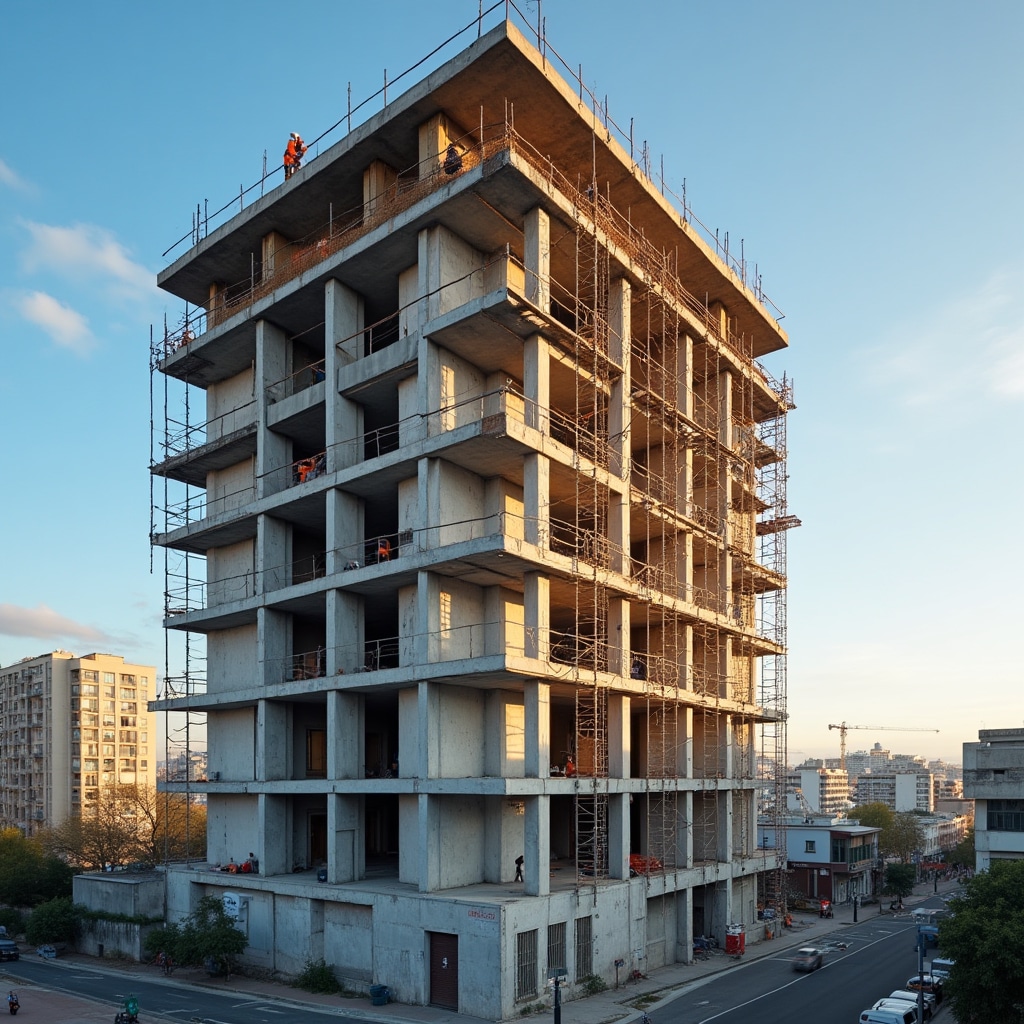 Modern building under construction in Buenos Aires