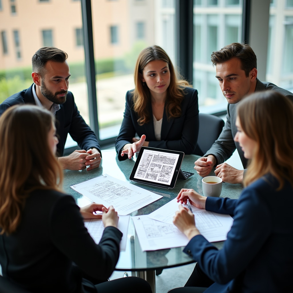 Group meeting discussing collective real estate investment